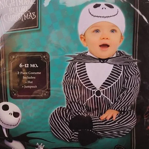 Nightmare Before Christmas Infant‎ Jack Skellington Costume Jumpsuit New - Picture 2 of 4
